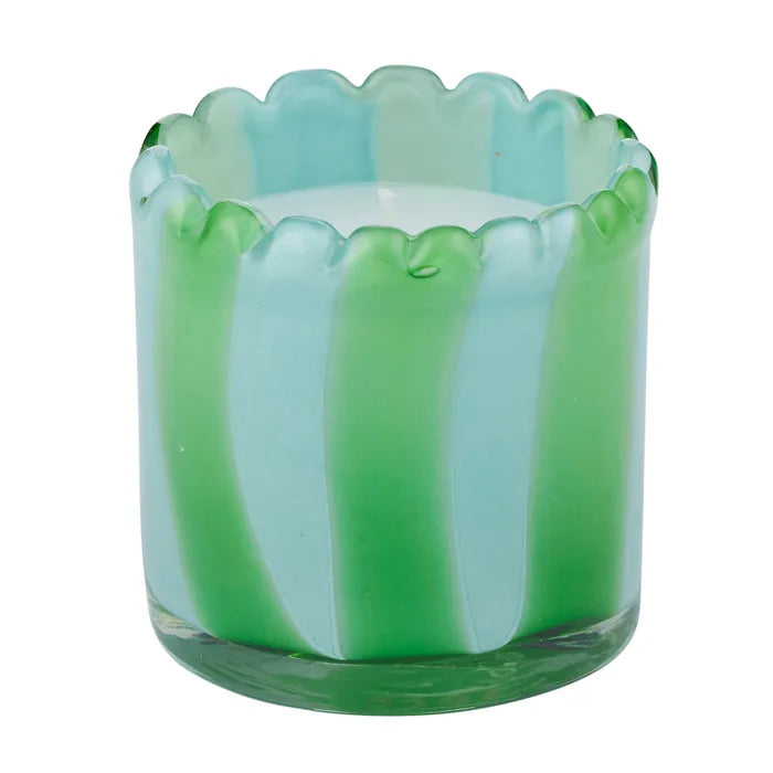 Billie Glass Candle - Sky/Emerald