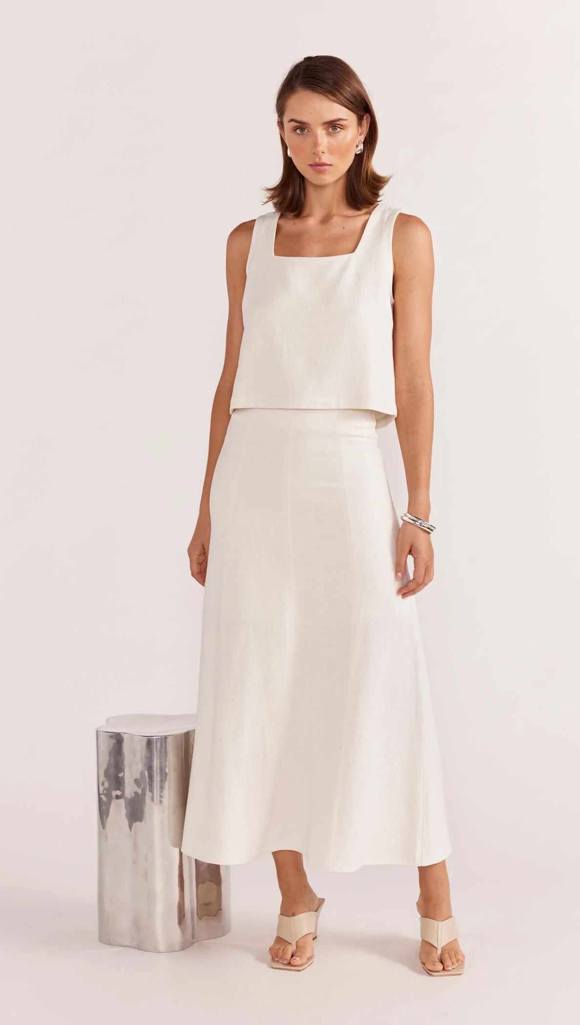 Haze Midi Skirt White - Staple the Label