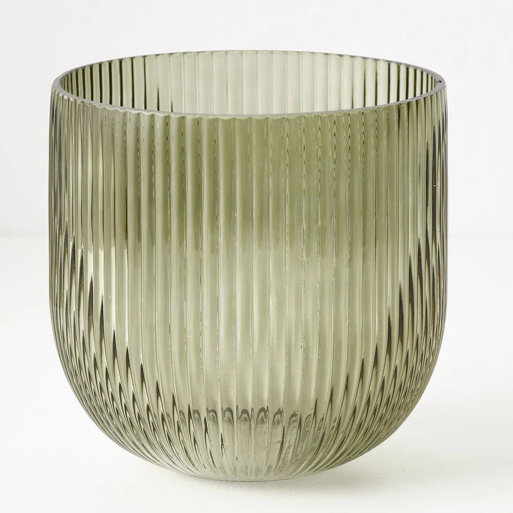 Ripple Vase - Olive - 15x15cm