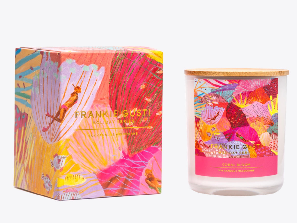 Frankie Gusti - Holiday Series - Candle - Janey Forbes - Coral Bloom