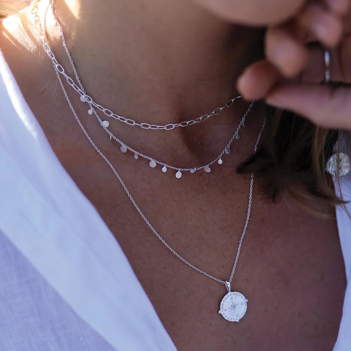 Coin Choker in Sterling Silver