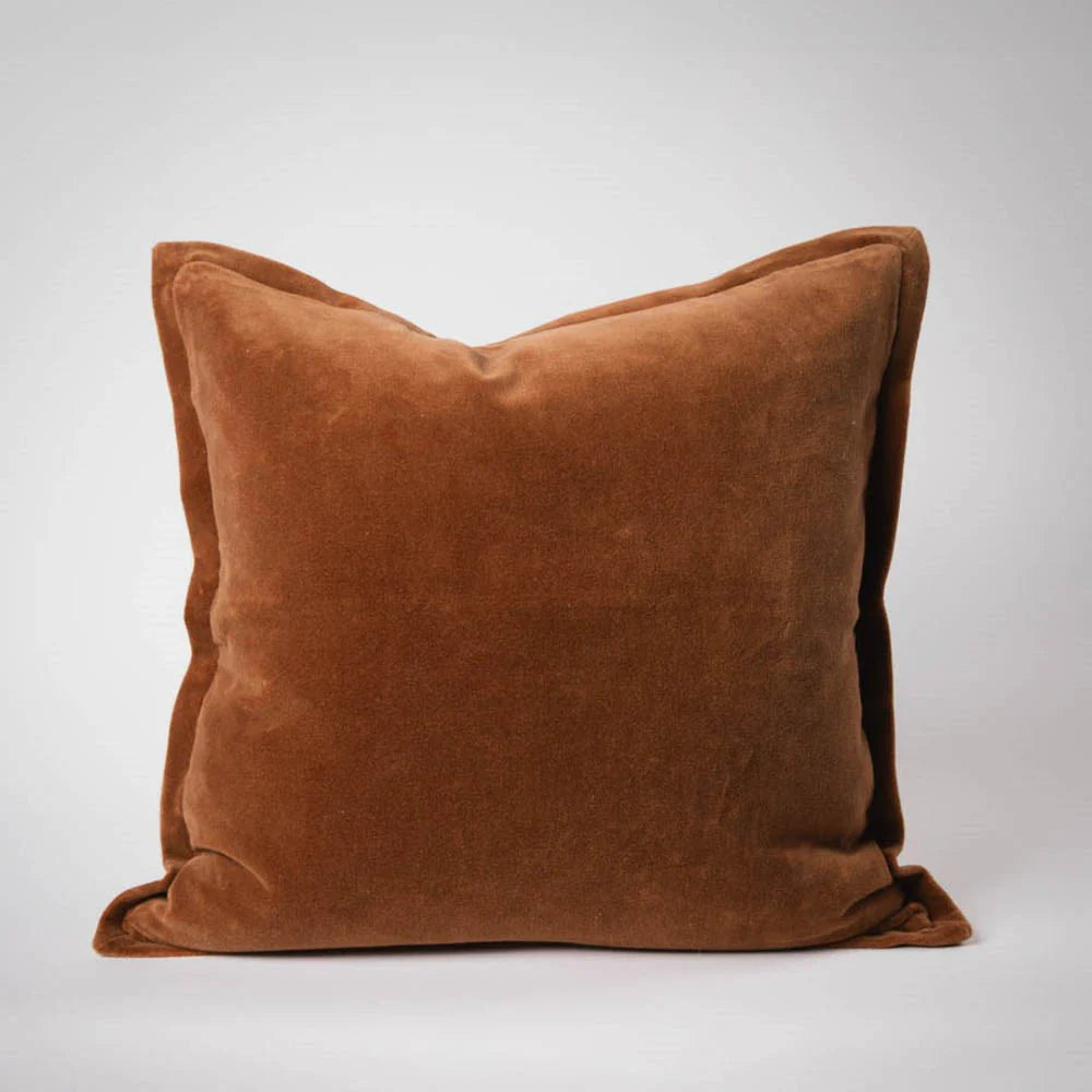 Evelyn Velvet Cushion - Nutmeg - Filled Cushion / 50x50cm