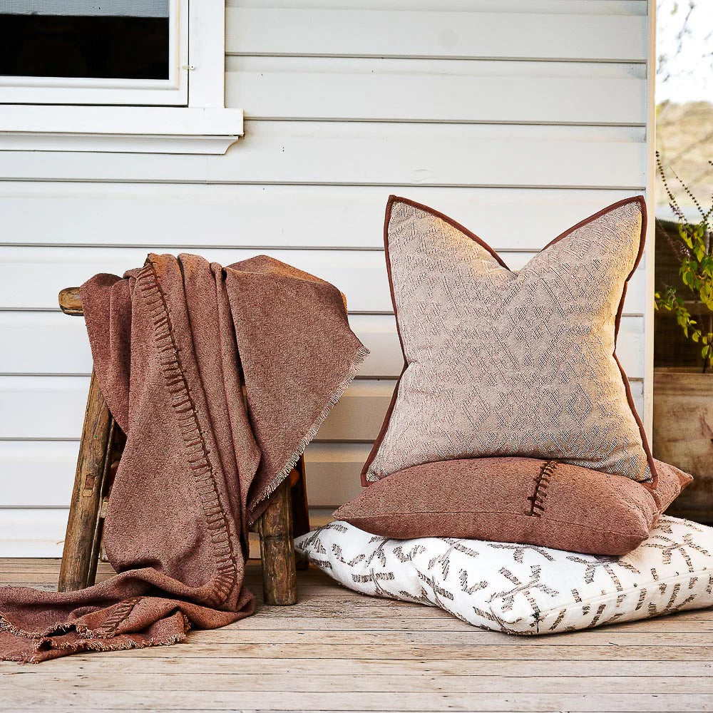 Helga Cushion - Clay/Off White 50 x 50cm