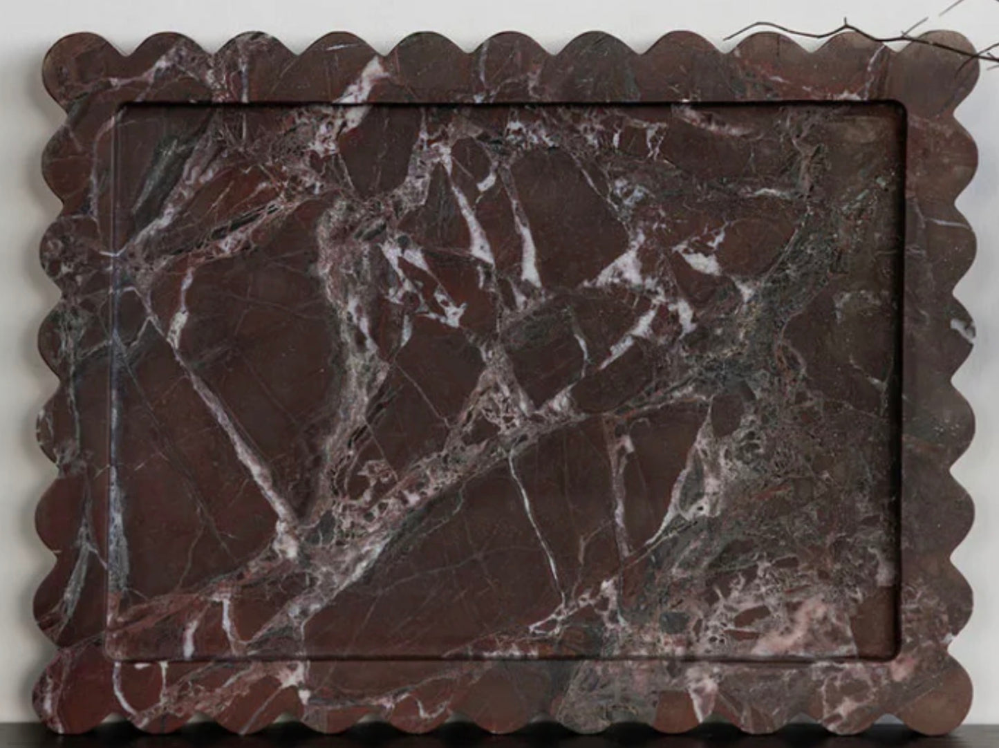 Palazzo Large Scalloped Tray - Rosso Levanto