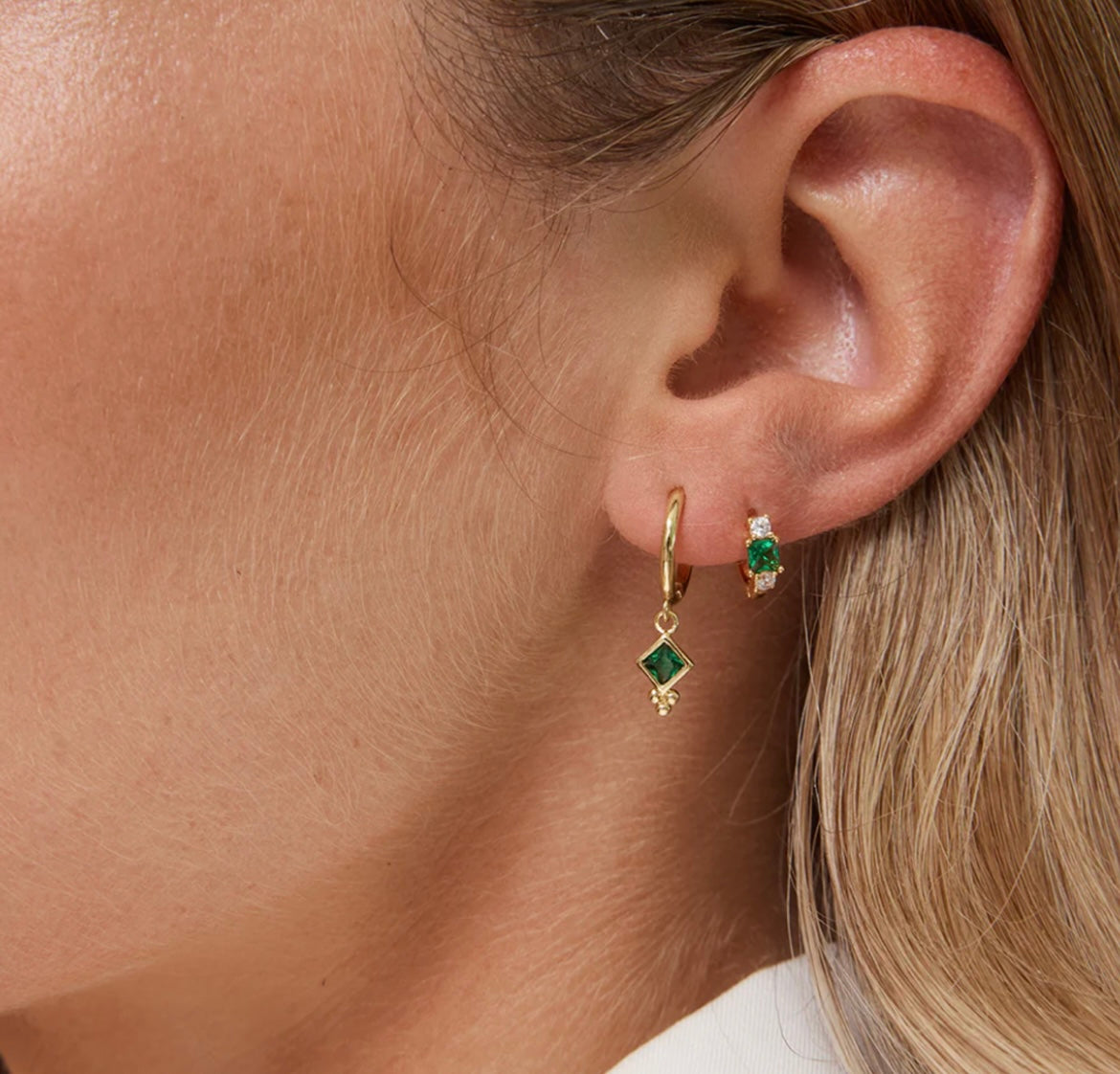 Elsa Sleepers Earrings - Green