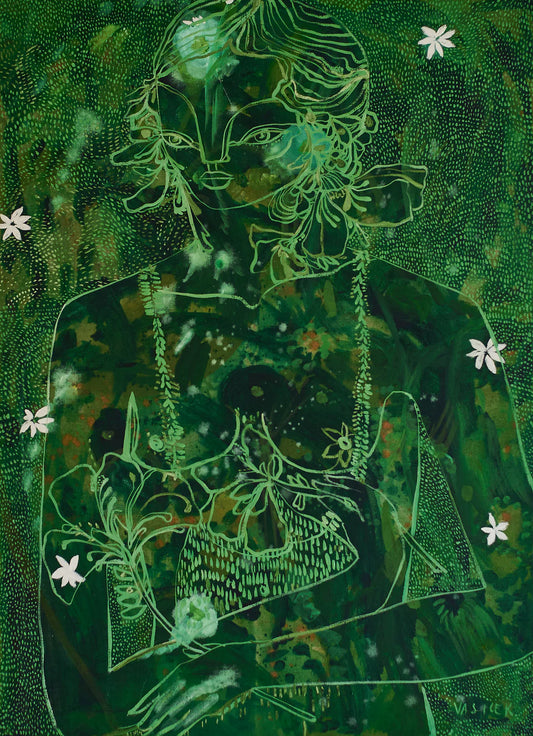 Jai Vasicek Falling Flowers Limited Edition Print Framed in Raw Tasmanian Oak