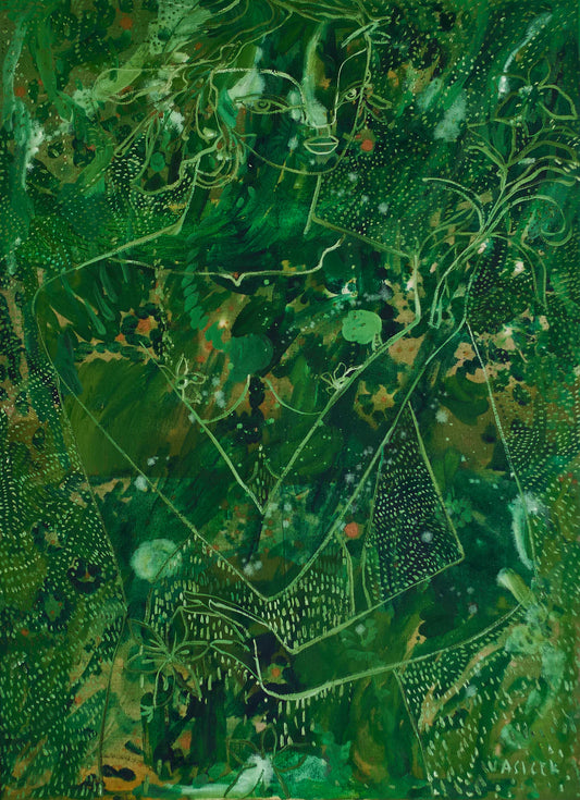 Jai Vasicek Wandering Flowers Limited Edition Print Framed in Raw Tasmanian Oak