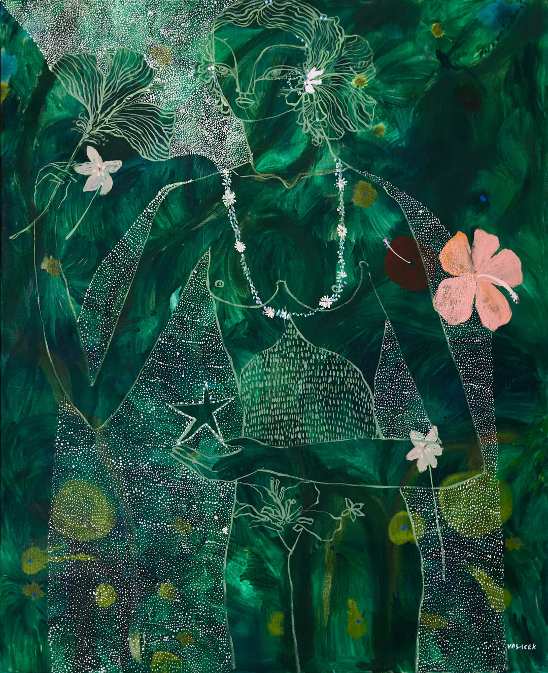 Jai Vasicek Flower Circle Limited Edition Print Framed in Raw Tasmanian Oak