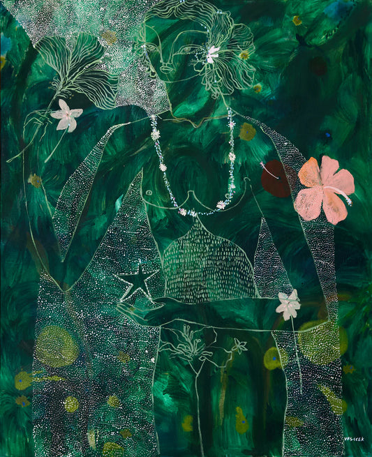 Jai Vasicek Flower Circle Limited Edition Print Framed in Raw Tasmanian Oak