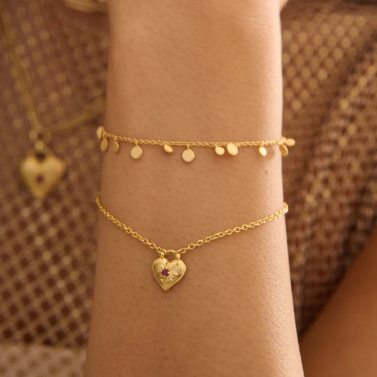 Love You Small Heart Bracelet in 18KT YG Plate