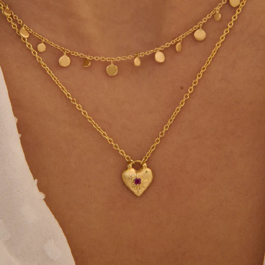 Love You Small Heart Necklace in 18KT YG Plate