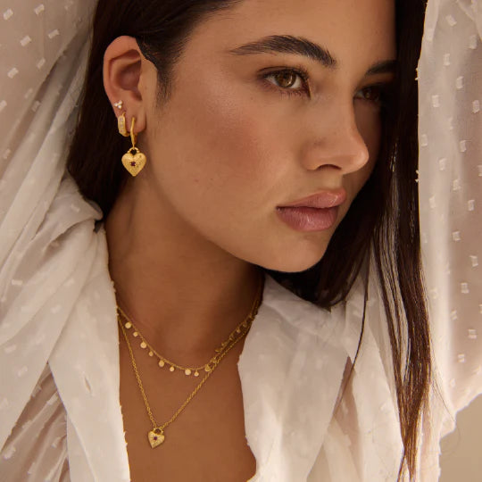 Love You Small Heart Necklace in 18KT YG Plate