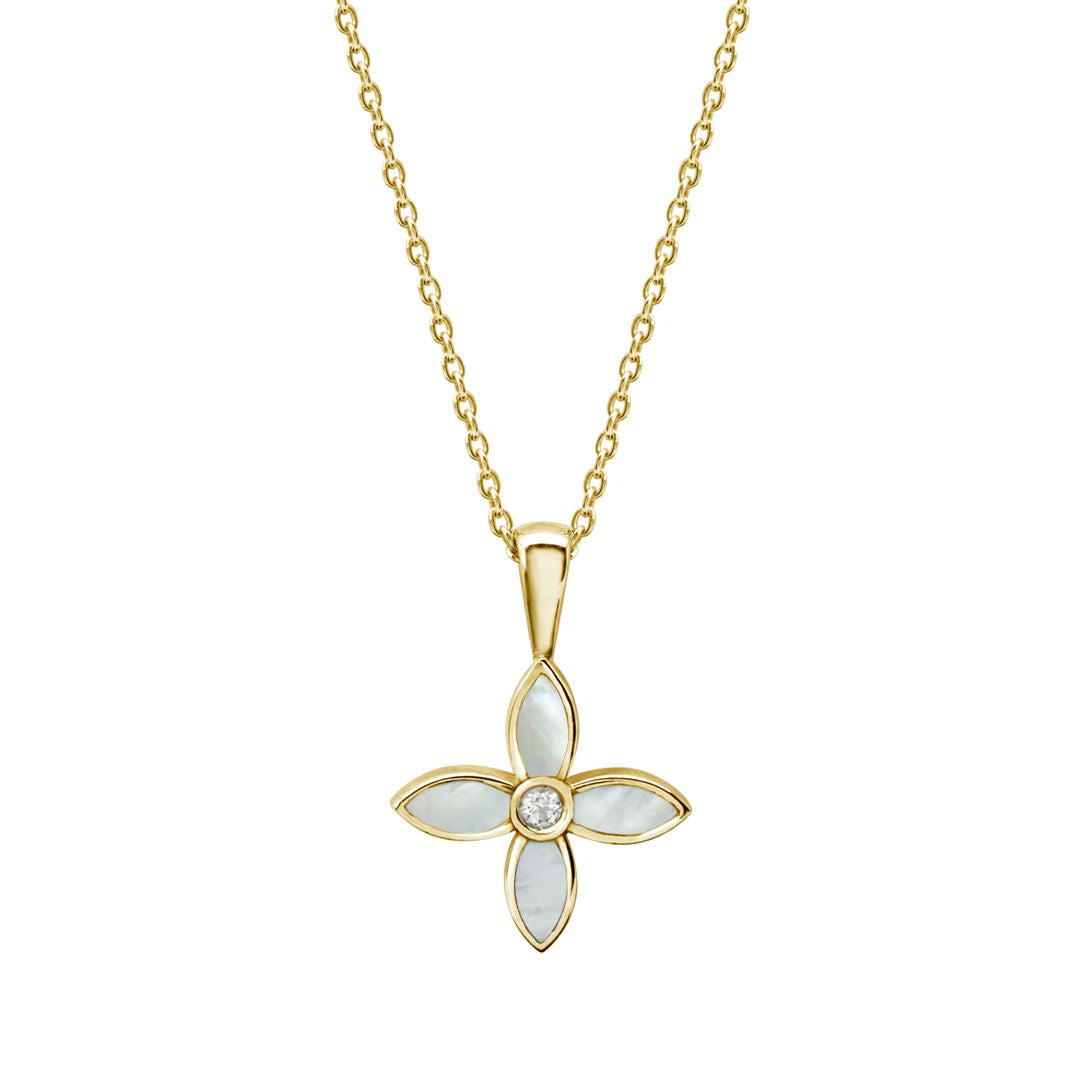 Desert Flower Charm with Necklace in 18kt YG