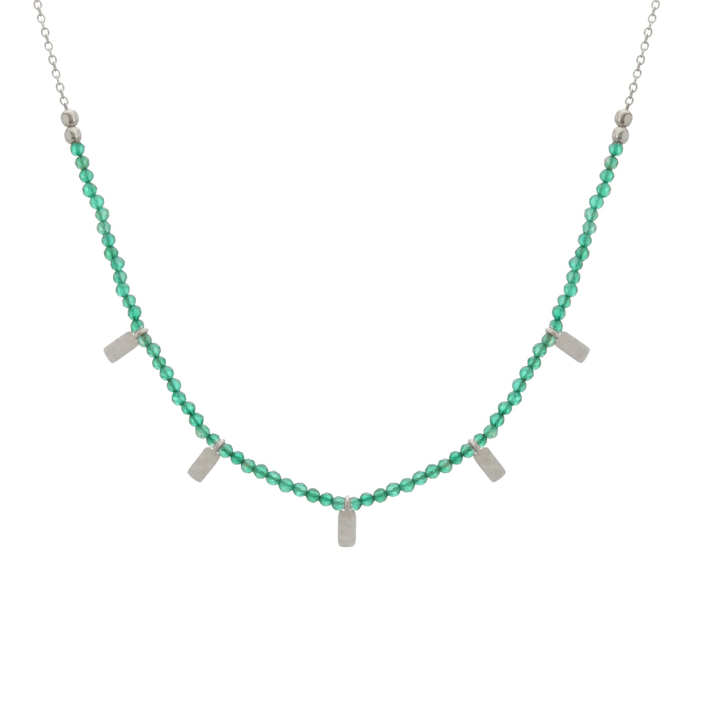 Wandering Soul Green Onyx Choker - Sterling Silver