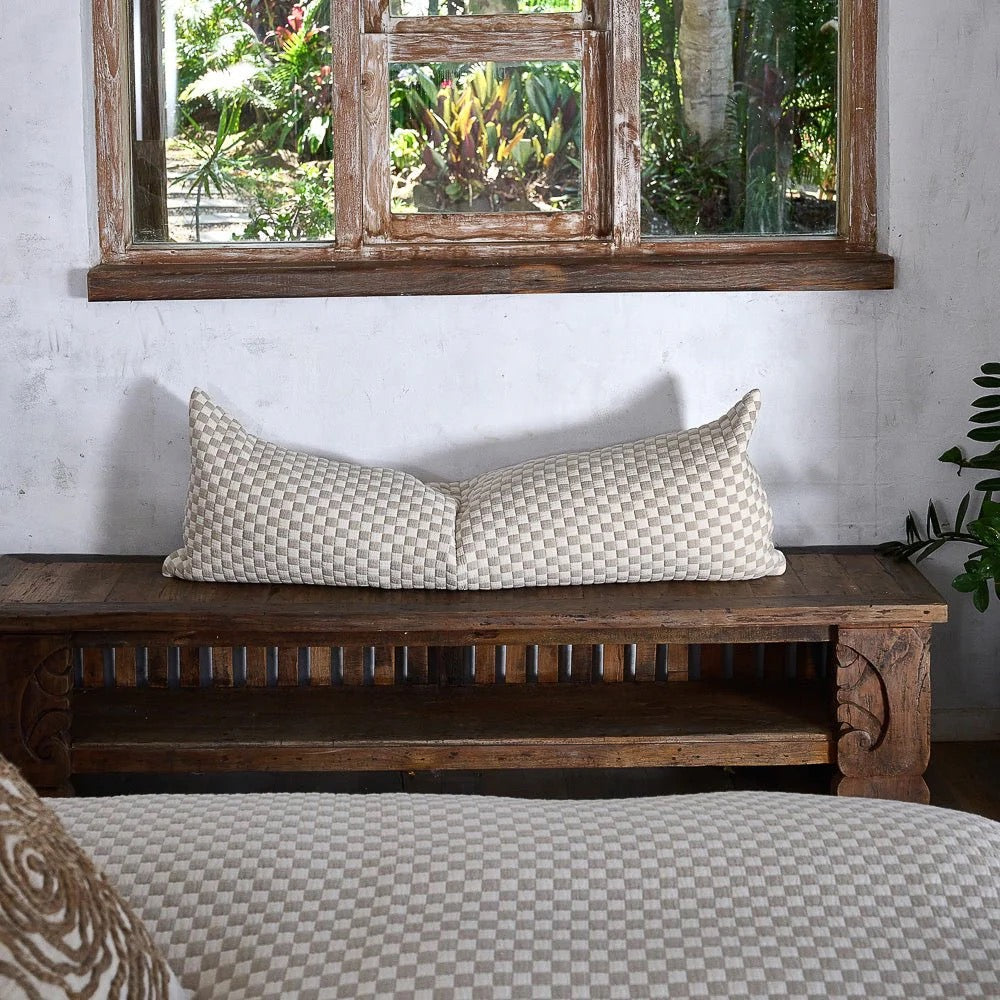 Gambit Long Lumbar - Off White/Natural 120x40cm
