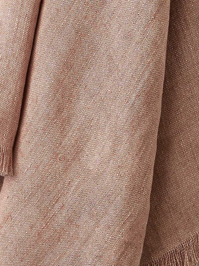 AURA THROW LINEN FRINGE CLAY