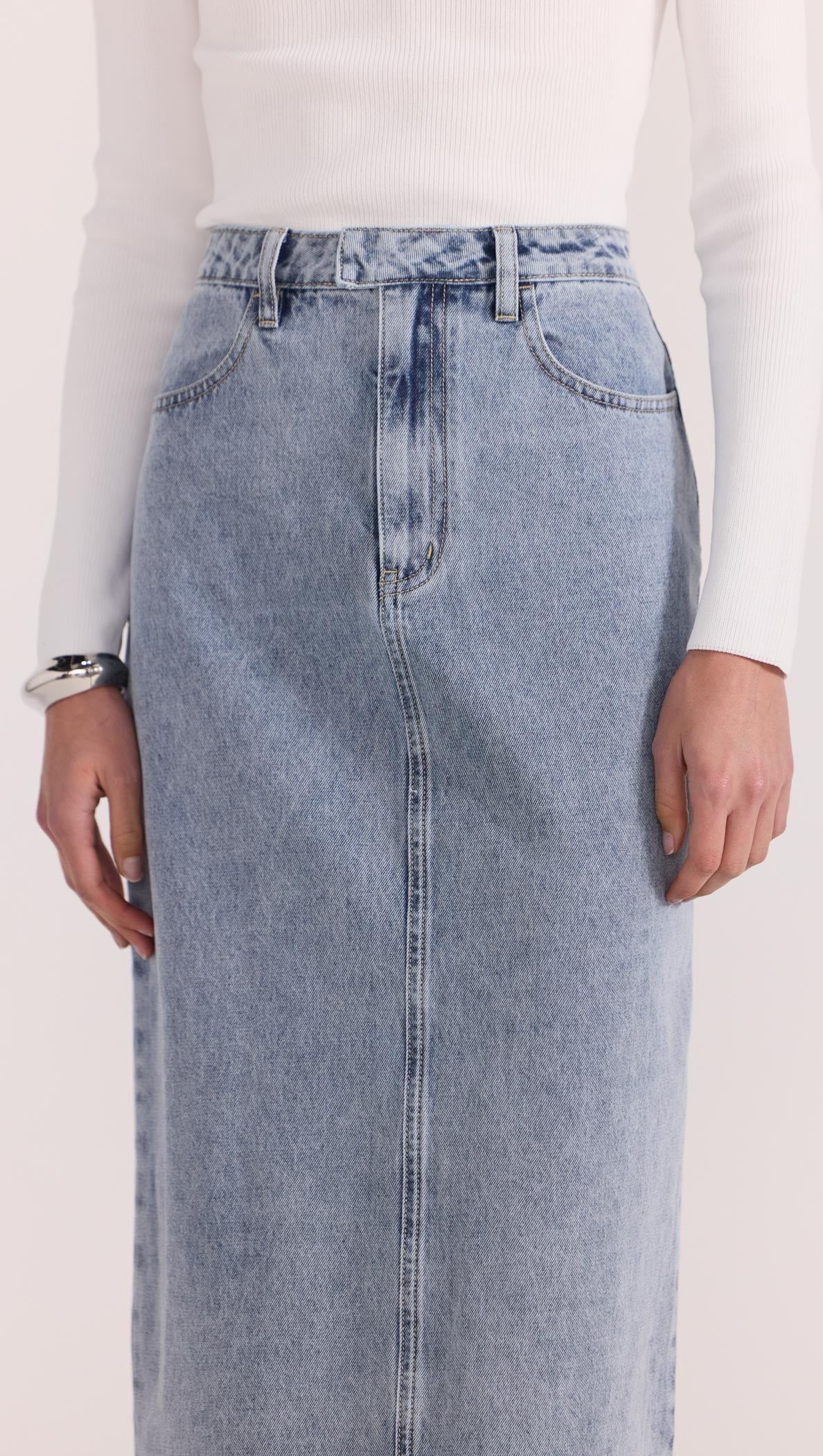 Verona Denim Maxi Skirt