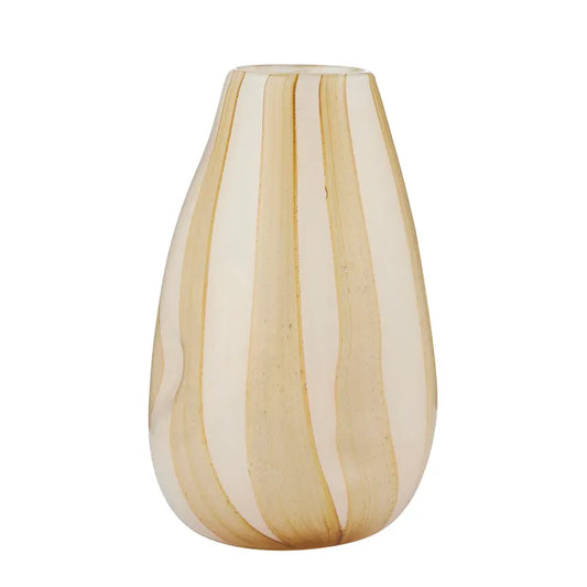 Alice  Glass Vase - Ivory / Mustard - 14 x 24 cm