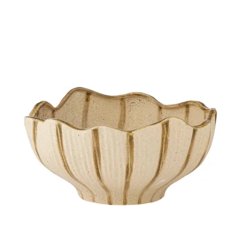 Alessia cer Bowl 30.5 x 15cm in Ivory/olive