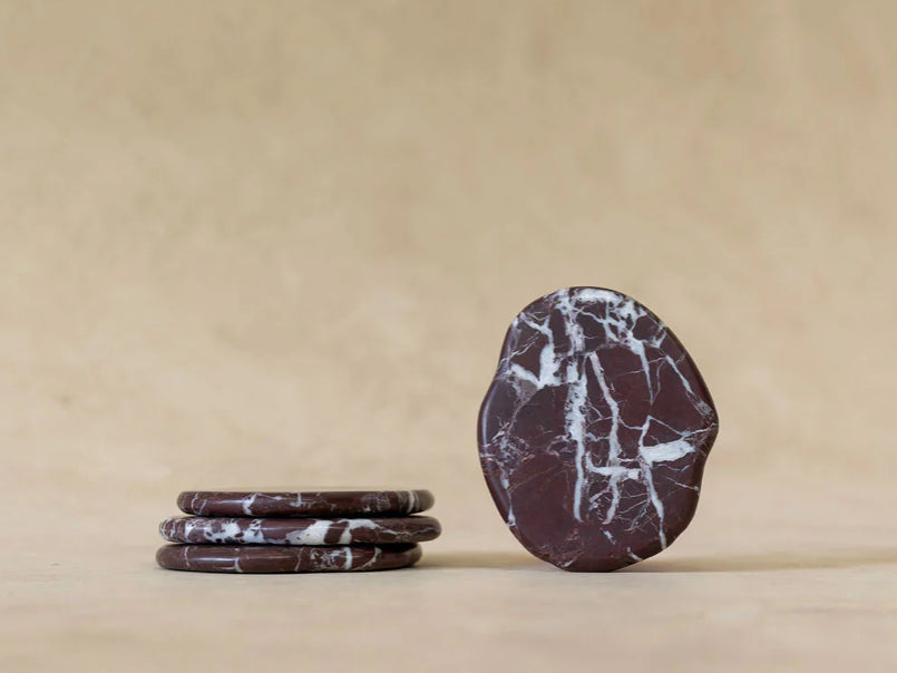 Anchor Stone Coasters Set Of 4 - Rosso Levanto