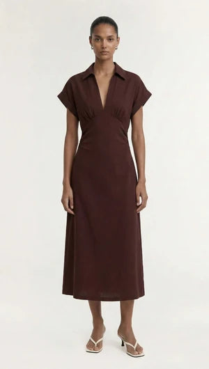Rhodes Midi Dress - Chocolate