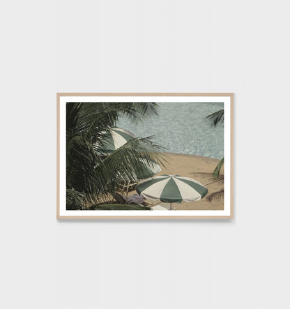 Retro Poolside Umbrella Print