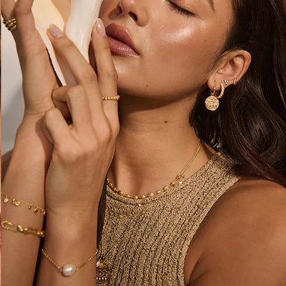 Ocean Dreamer Hoop Earrings In 18KT Gold Plate