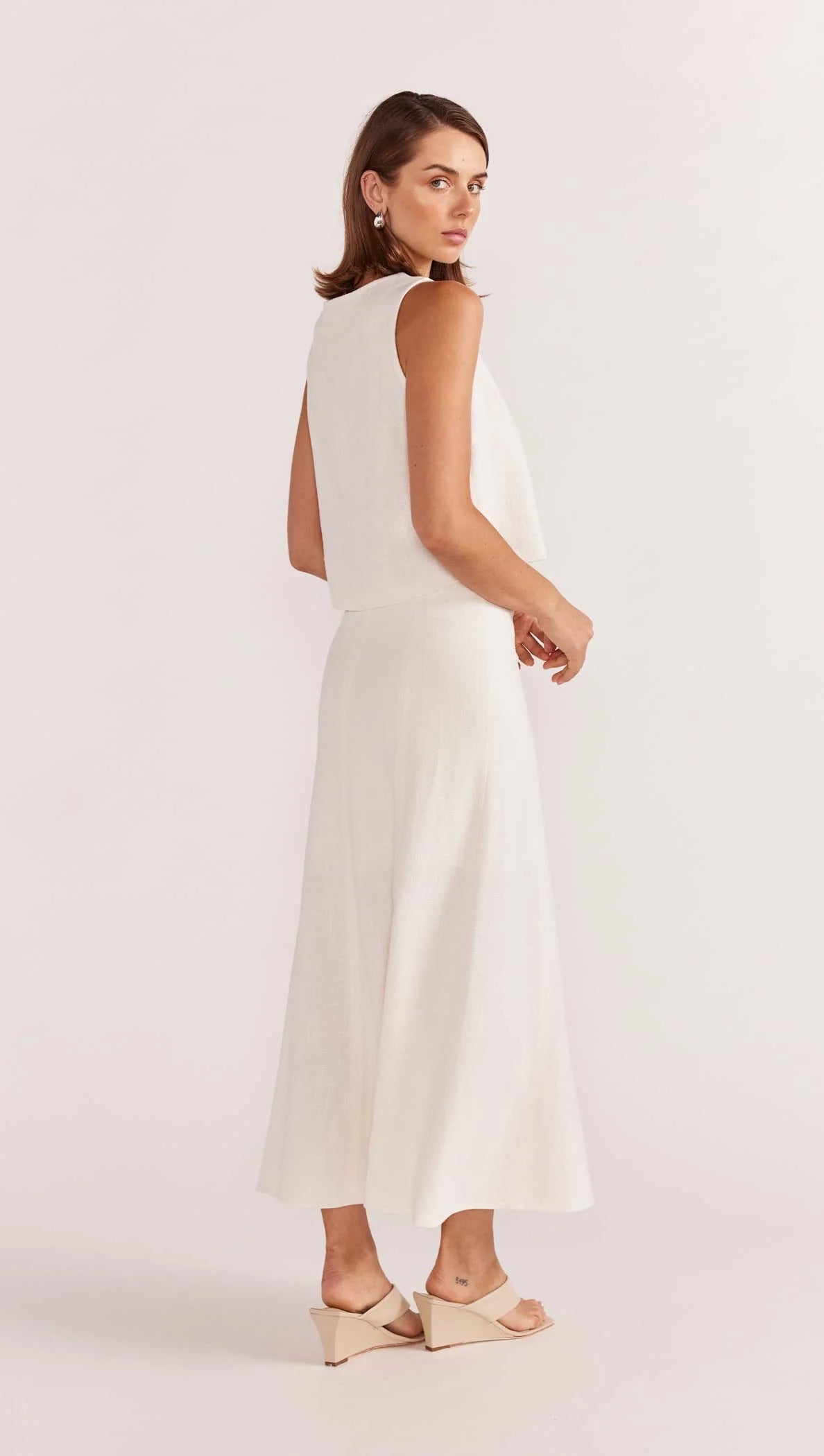 Haze Midi Skirt White - Staple the Label
