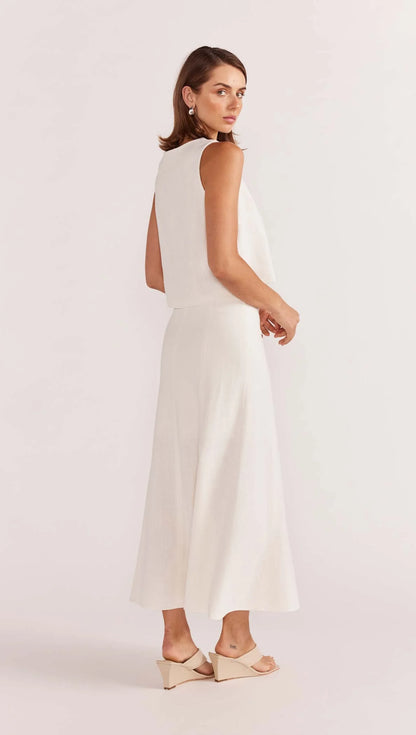 Haze Midi Skirt White - Staple the Label