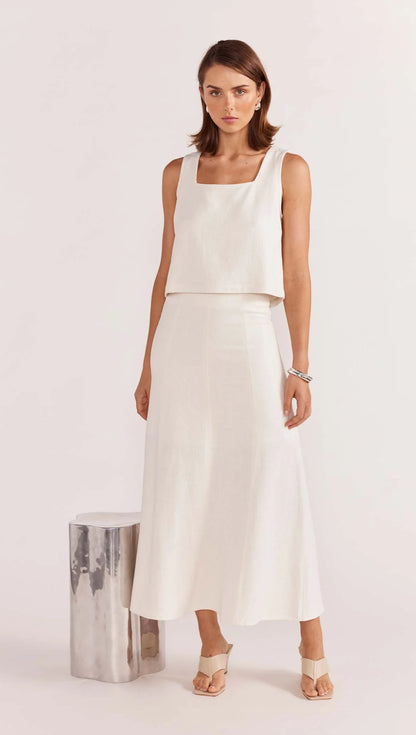 Haze Midi Skirt White - Staple the Label