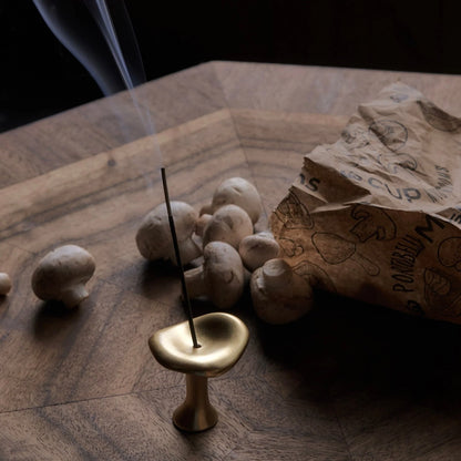 Mushroom Incense Burner - Gold