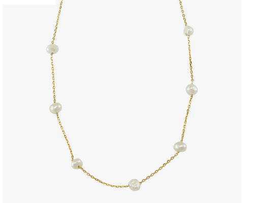 Freshwater Pearl Necklace - Gold