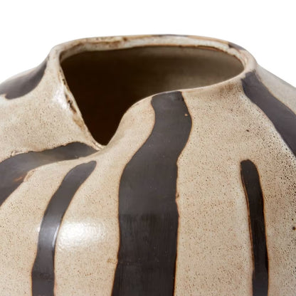 Cayman Vase - Black/ Beige - 23x23x20 cm