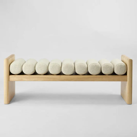 Ava Bench Seat - Ivory & Natural