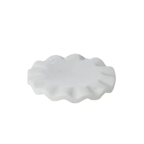 Ruche Marble Tray in white