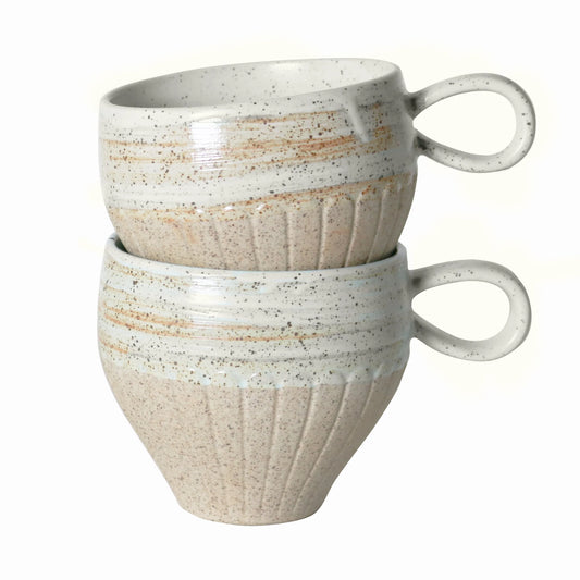 Ceylon Mugs in White - Set of 2