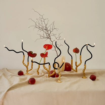 Twig Brass Candle Holder - Triple