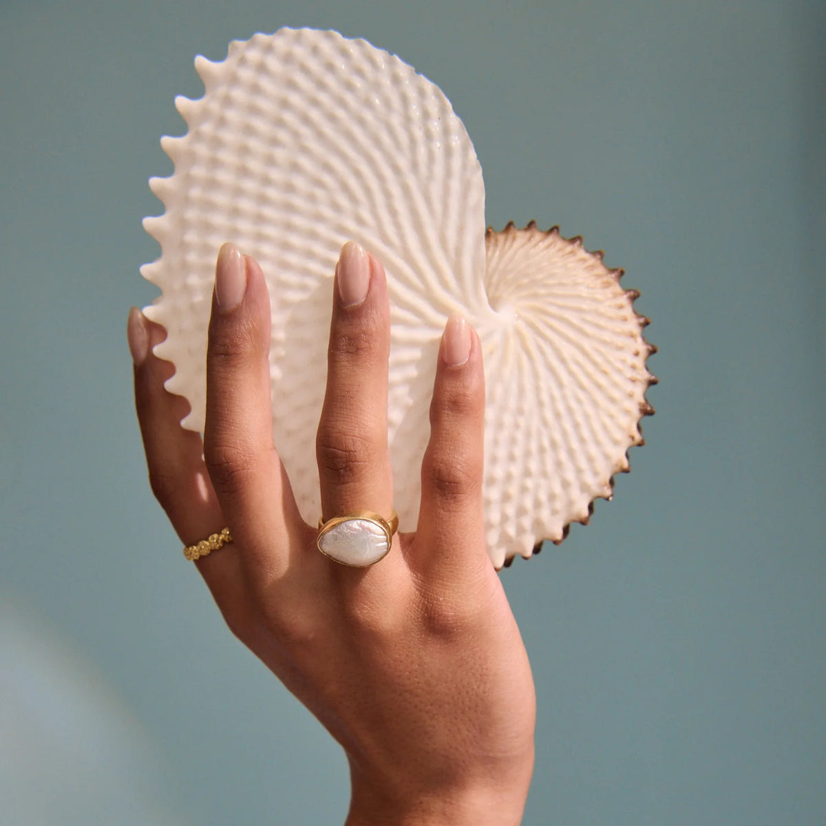 Of the Sea Baroque Pearl ring in 18KT Yellow Gold Plate