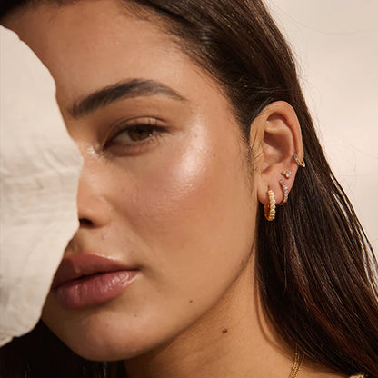 Soul Protector Small Shell Hoops - Gold
