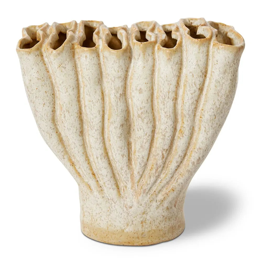 Araja Tall Vase - Stone - 20x11x19cm
