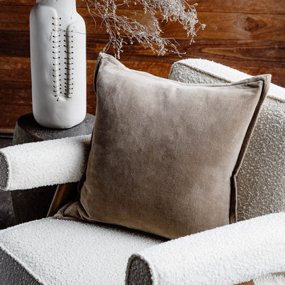 Evelyn Velvet Cushion - Natural - 50 x 50 cm