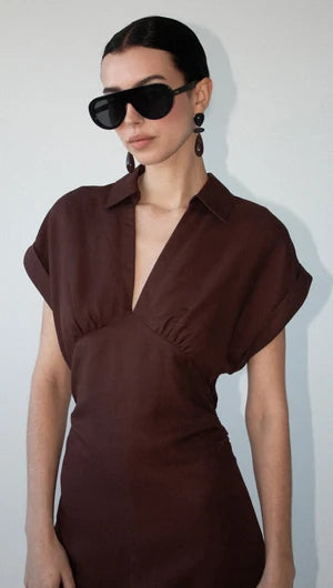 Rhodes Midi Dress - Chocolate