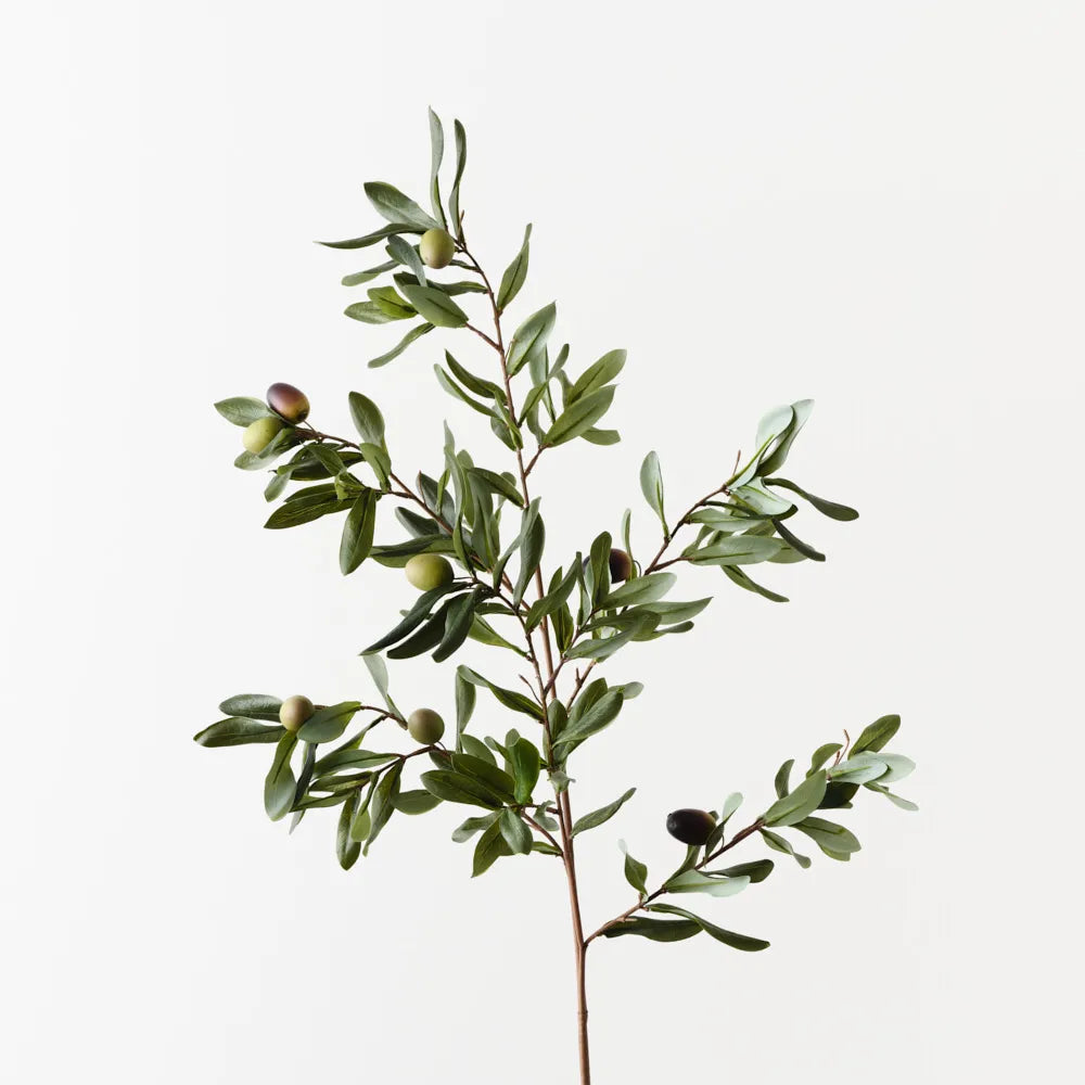 Olive Leaf Spray - Green Burgundy - 96cm