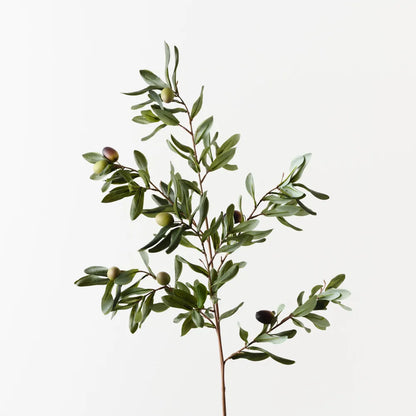 Olive Leaf Spray - Green Burgundy - 96cm