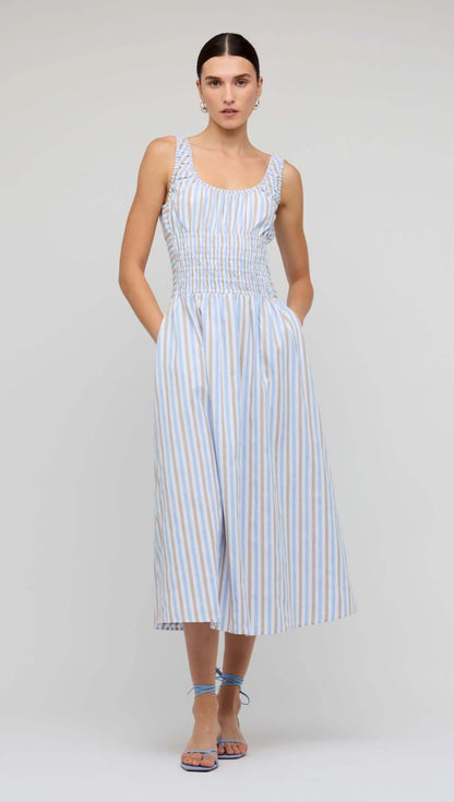 Marcella Shirred Midi Dress