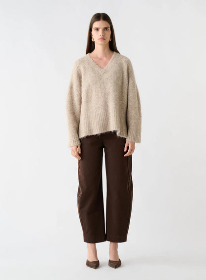 Whisper V-Neck Sweater - Oatmeal