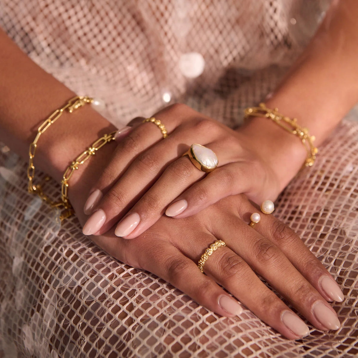 Of the Sea Baroque Pearl ring in 18KT Yellow Gold Plate
