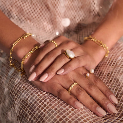 Of the Sea Baroque Pearl ring in 18KT Yellow Gold Plate