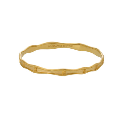 Ocean Dreamer Wave Bangle in 18KT Yellow Gold Plate
