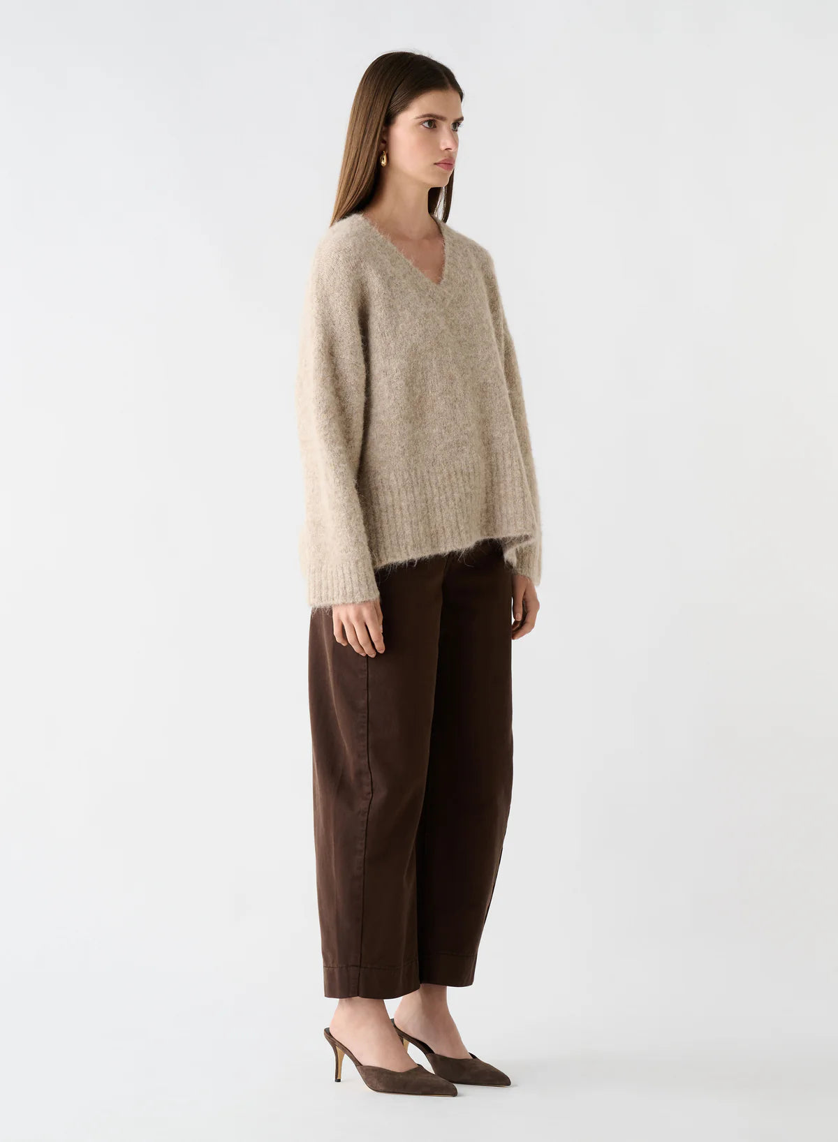 Whisper V-Neck Sweater - Oatmeal